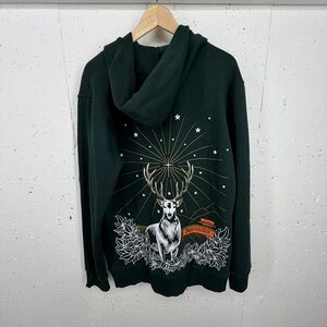 Jagermeister Size Medium Dark green Zip Up Hooded Sweatshirt